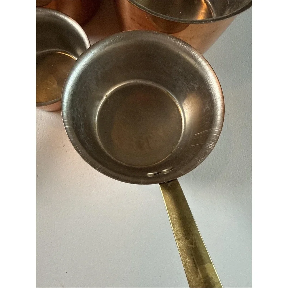VTG Copper Brass Measuring Cups Set of 4 B&M Douro Made In Korea Rustic Decor